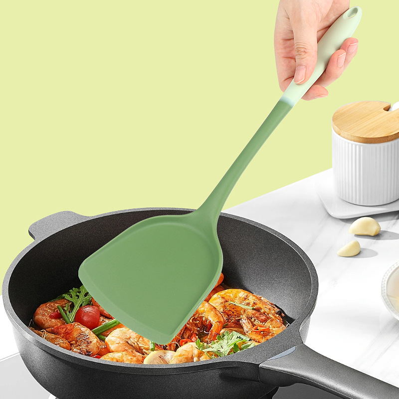 シリコンキッチン用品6点セット: 中華ヘラ、スープお玉、穴あきターナー、パスタスプーン、サラダ