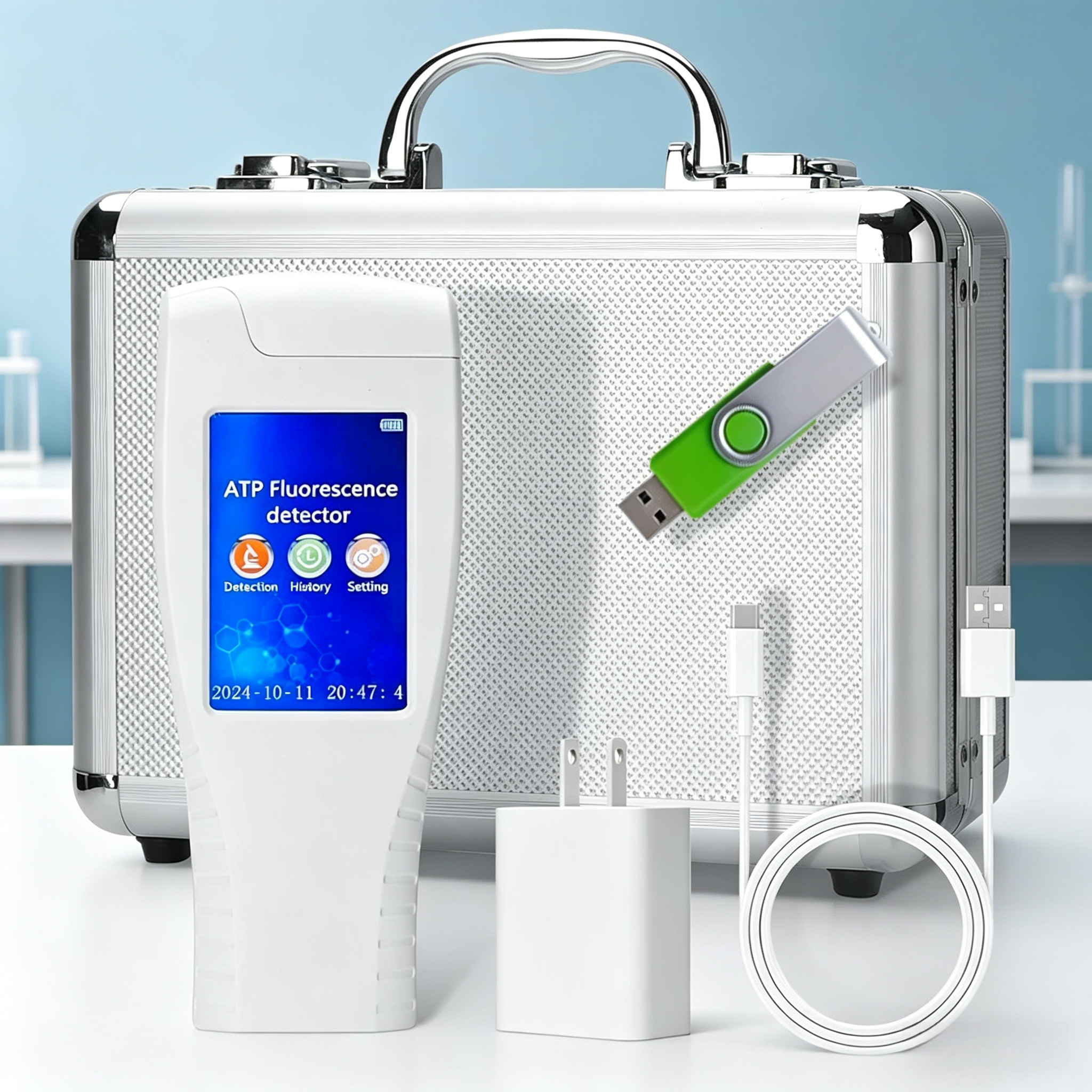 ハンドヘルド ATP 蛍光テスター充電式ポータブル微生物検出メーター表面清浄度モニター食品検査用