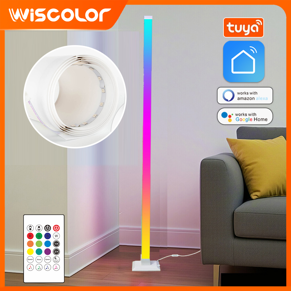 フロアランプコーナー LED RGB 雰囲気ベッドサイドランプ WIFI アプリリモコン照明変色スタンディングランプ部屋の装飾のため