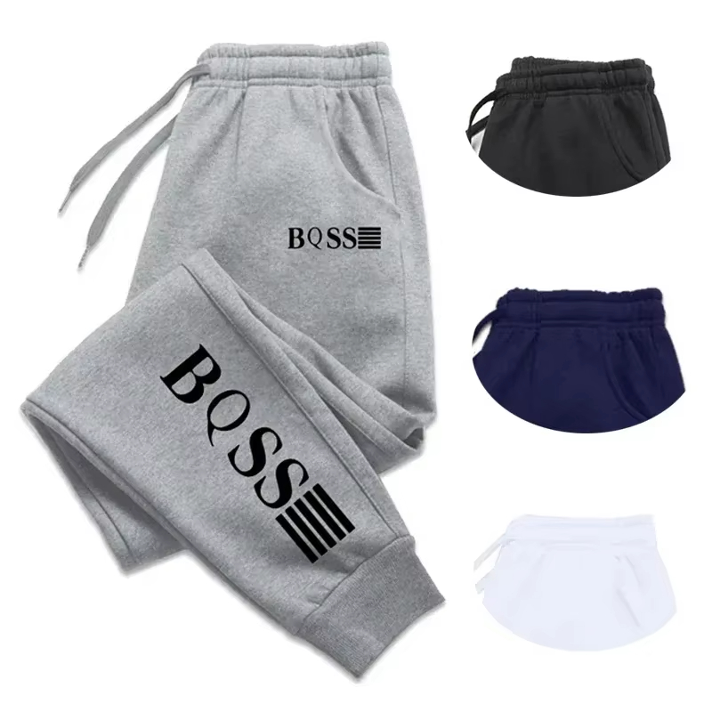 2026 男性 BQSS プリントスウェットパンツ弾性巾着ウエストジョガーソフトストリートカジュアルスポーツズボン