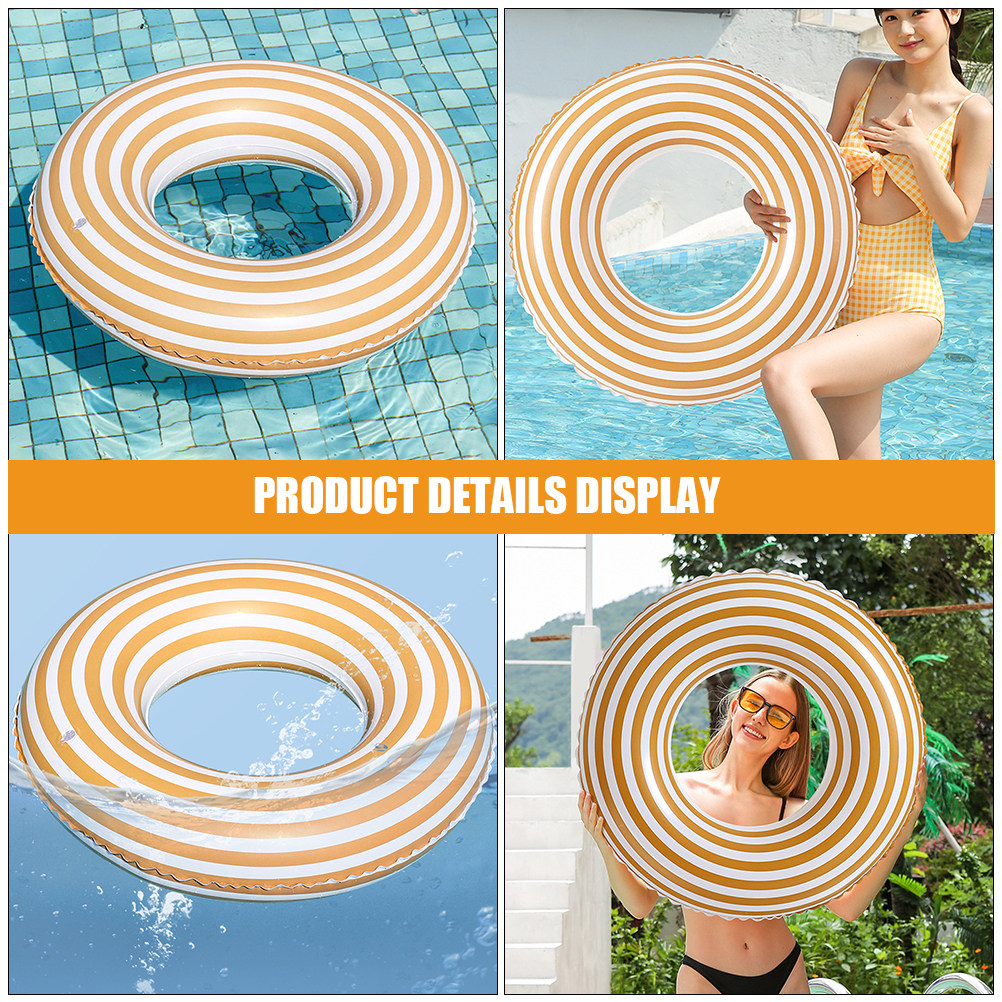 大人用インフレータブル水泳リング PVC ストライプデザインプールフロートリング夏のビーチレジャーリラクゼーション屋外水泳アクセサリーサイズ