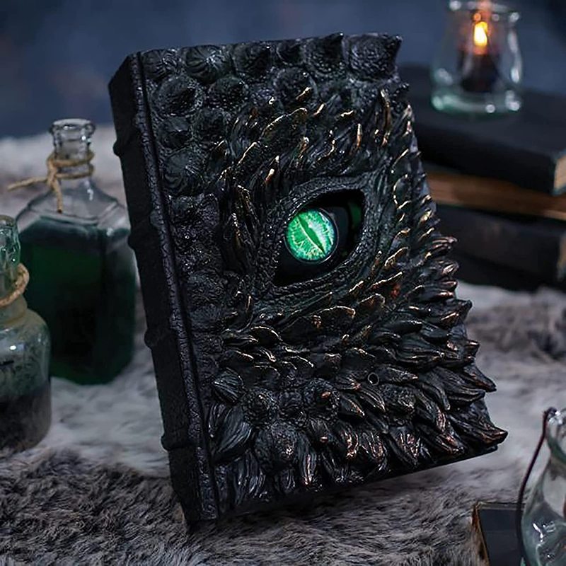 3D ハロウィン隻眼ドラゴン悪魔チャームアイブック樹脂デスクトップデコブックの悪魔絶妙な像家庭用樹脂 orname ギフト