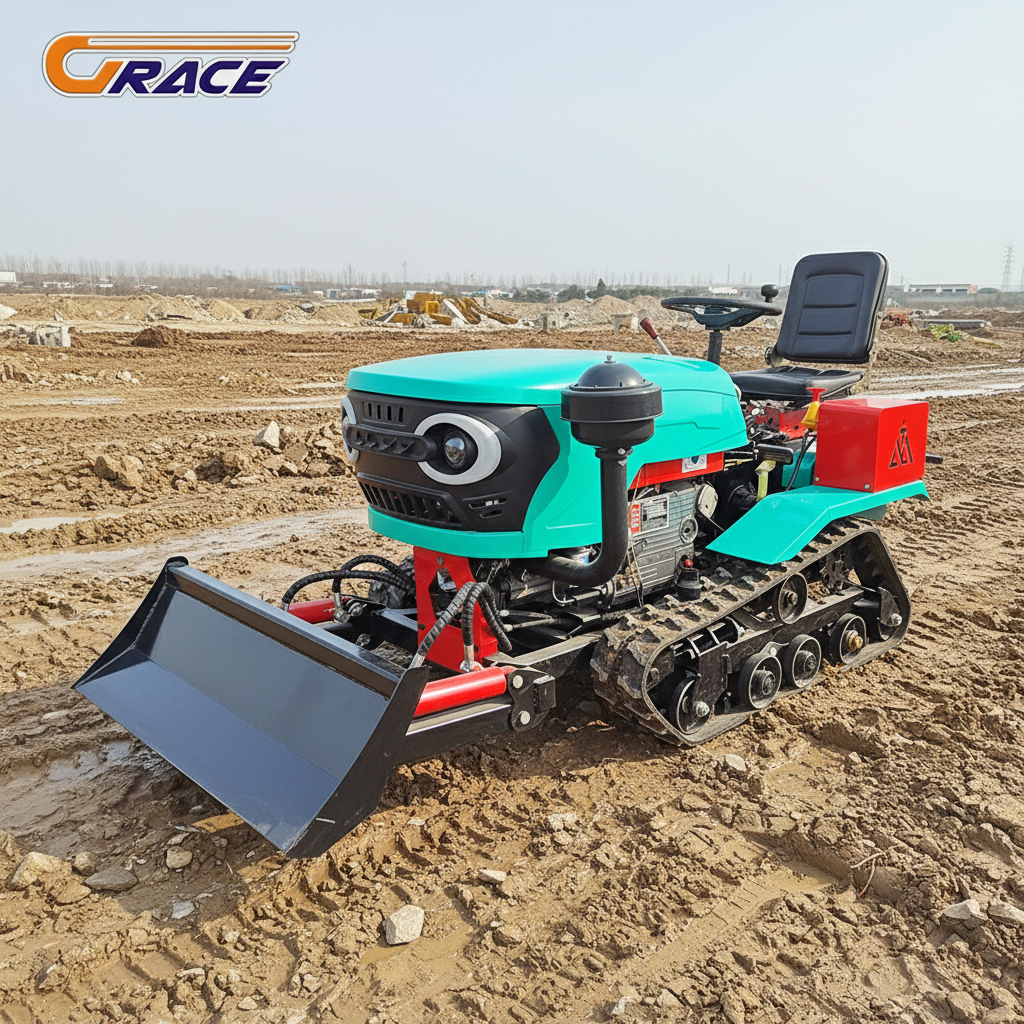 120HP ヘビーデューティクローラートラクター溝掘り掘削ブルドーザー草切断除雪ヤード建設ツール