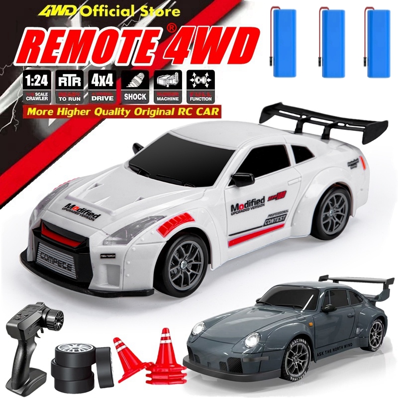 4WD RC ドリフトカー 20KM/H リモコン高速 RC カー LED ライト付き エクストラドリフトタイヤ 車のおもちゃ 大人 男の子 子供用