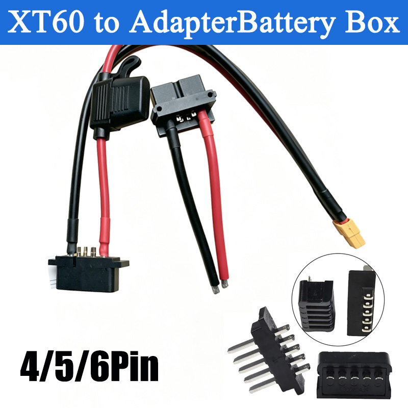 XT60 - 6Pin アダプターバッテリーボックス 4/5Pin 放電コネクタ Hailong G80/No.1 タイプ 2 E-Bike パワーバッテリーベース交換部品