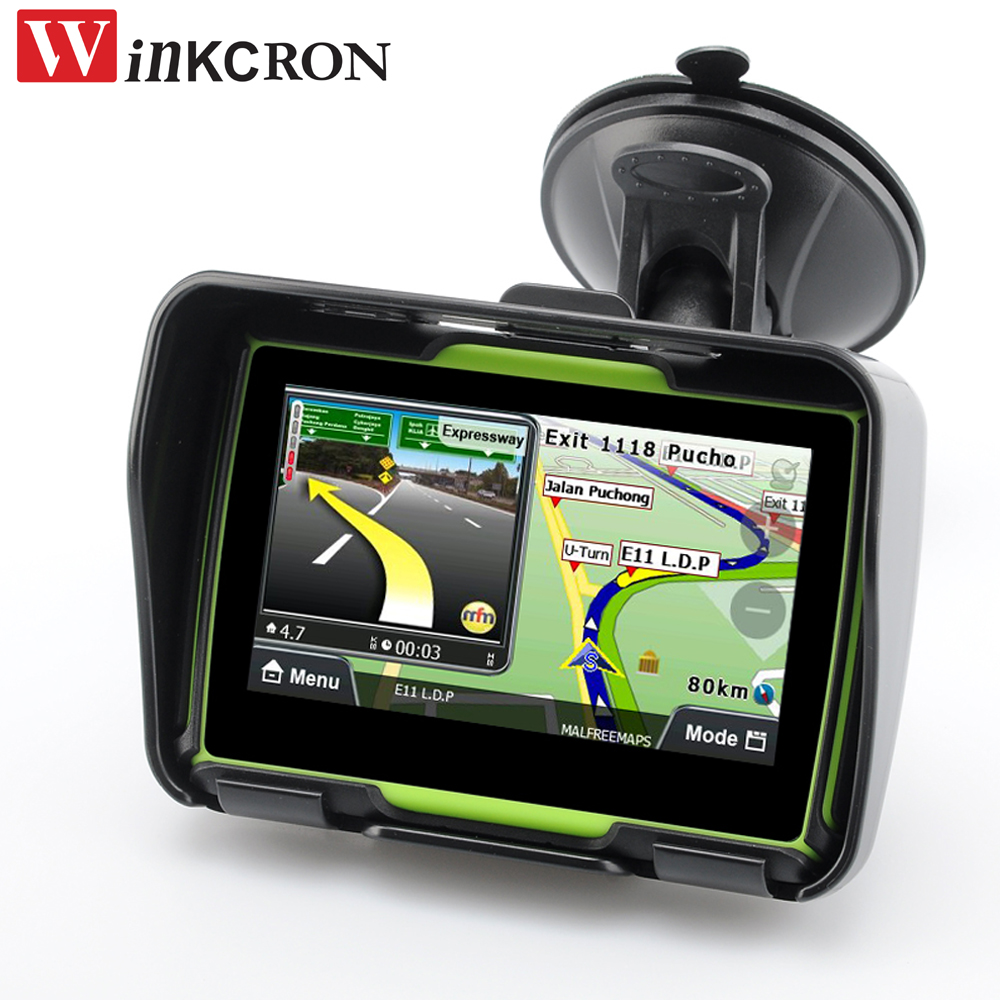 2026 車の GPS 4.3 インチオートバイ GPS ナビゲーション防水 IP67 FM Bluetooth AVIN 内蔵 8 ギガバイト ROM 無料 iGo マップ