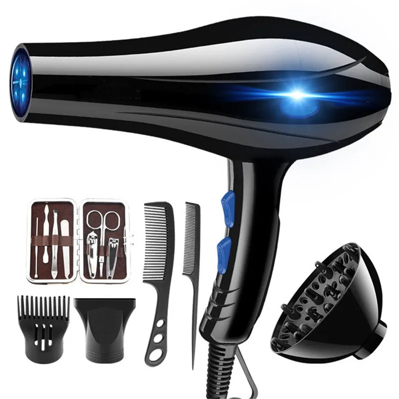 ヘアドライヤー 2200 ワットプロフェッショナル強力なヘアドライヤー高速加熱ホットとコールド調整イオンエアブロードライヤー空気収集付き