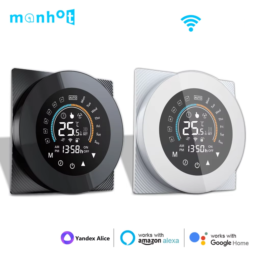Wifiサーモスタット電気床水/ガスボイラー暖房LCDデジタルタッチ温度制御スマートライフGoogleホームAlexa