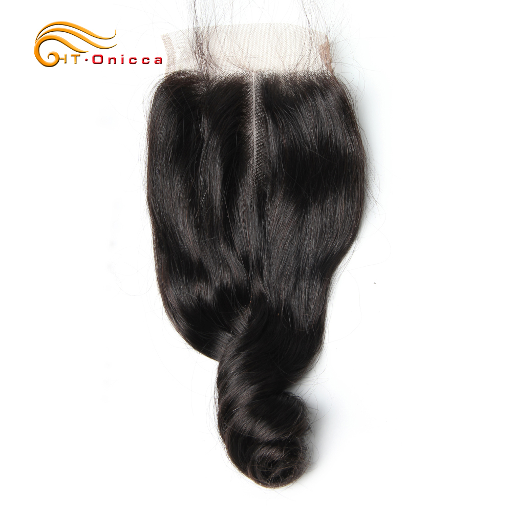 Loose Wave Closure Brazilian Human Hair 4x4 Lace Closure Swiss Lace 6-20 Inch 100% Remy Hair Closure Three Part
