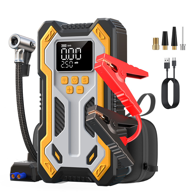 10000mAh 12V 多機能車ジャンプスターター、エアコンプレッサー