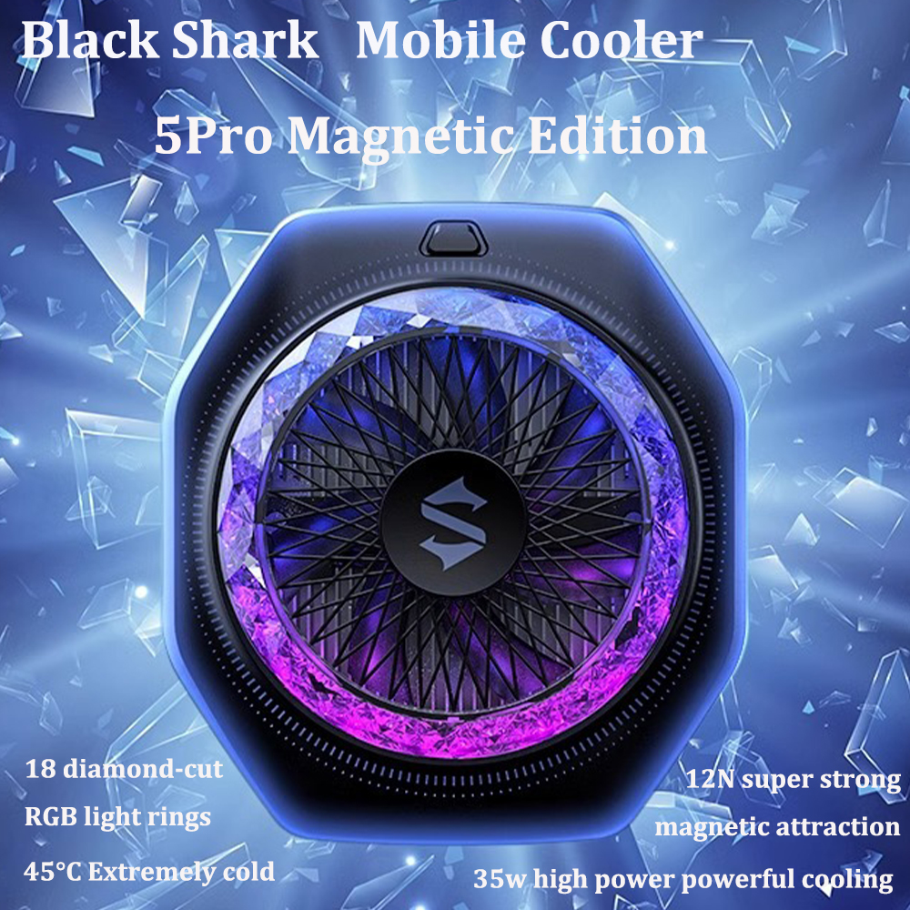 オリジナルブラックサメ磁気 5Pro クーラー FunCooler 5 高速携帯電話ラジエーター iphone ヌビア Xiaomi Huawei 社 Oppo サムスン