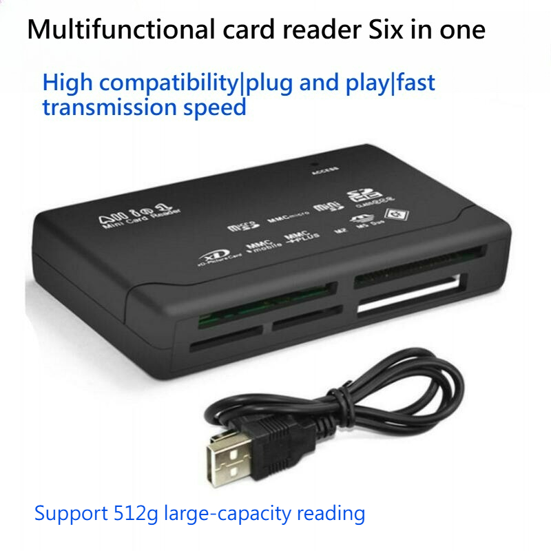 21 種類のメモリカードリーダー USB 外部ミニ SDHC M2 MMC XD CF 読み取りと書き込み用フラッシュメモリカードドロップシッピング