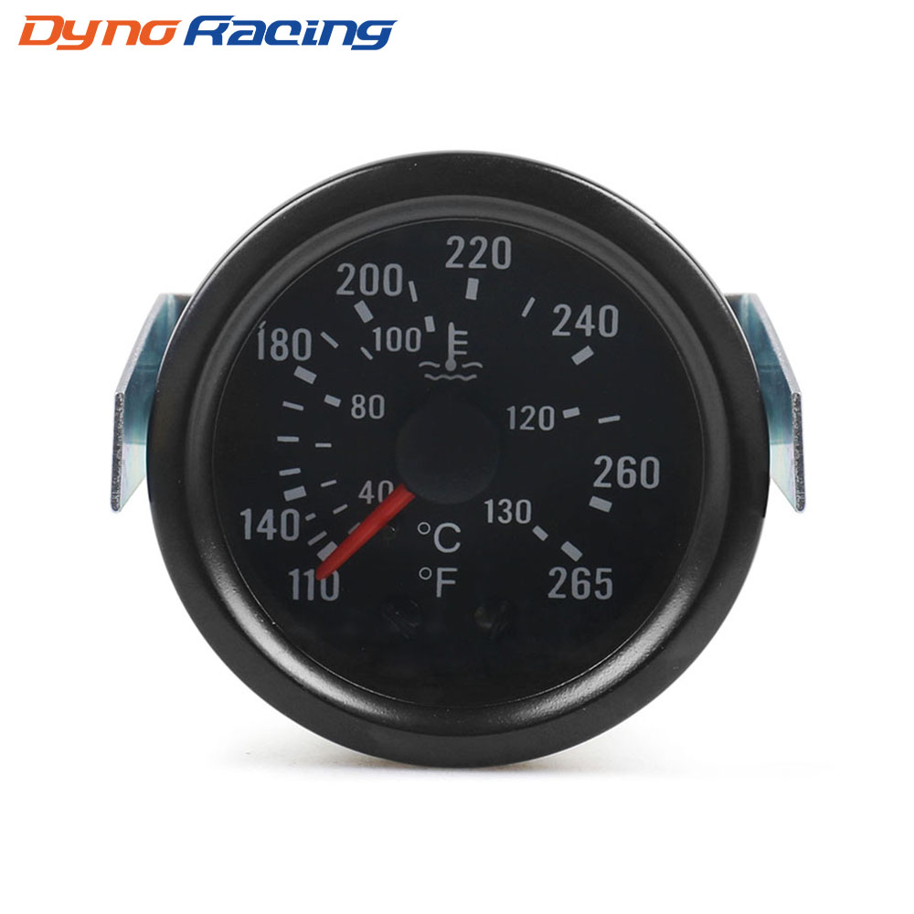 2 "52 ミリメートル機械水温計 40-130 ℃/110-265℉ 水温 12V 温度ゲージ黄色光車のメーターセンサー NPT 1/2