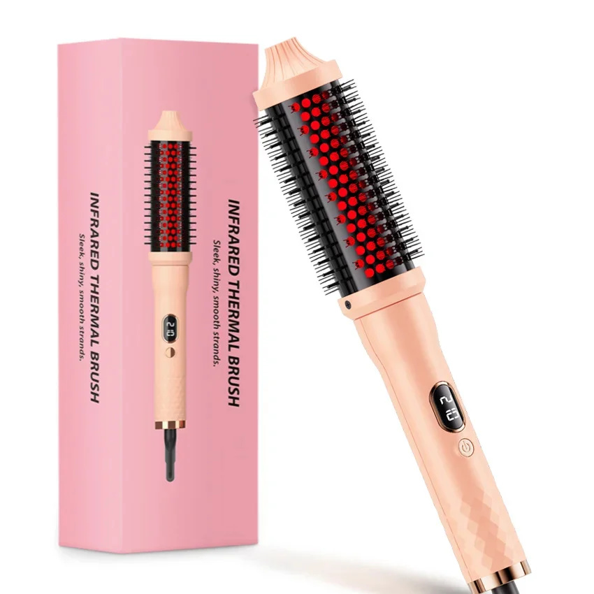 220V ヘアカーラー赤外線ふわふわコームヘアコームヘアアイロンストレートカール両用多機能電気加熱コーム