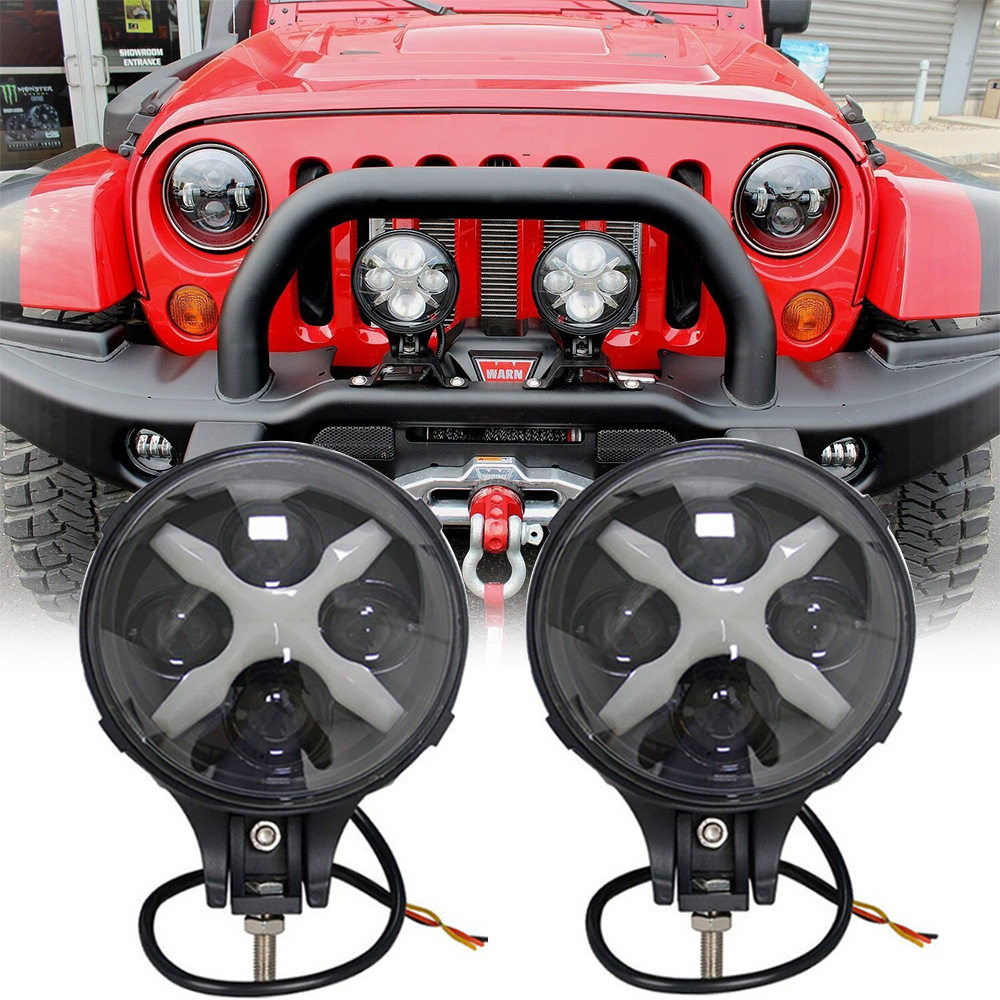 1 個 6 インチ Led 補助ライト 60 ワット車のスポットライトフォグランプ 12/24v マルチカラー X DRL 駆動ジープオフロードトラック