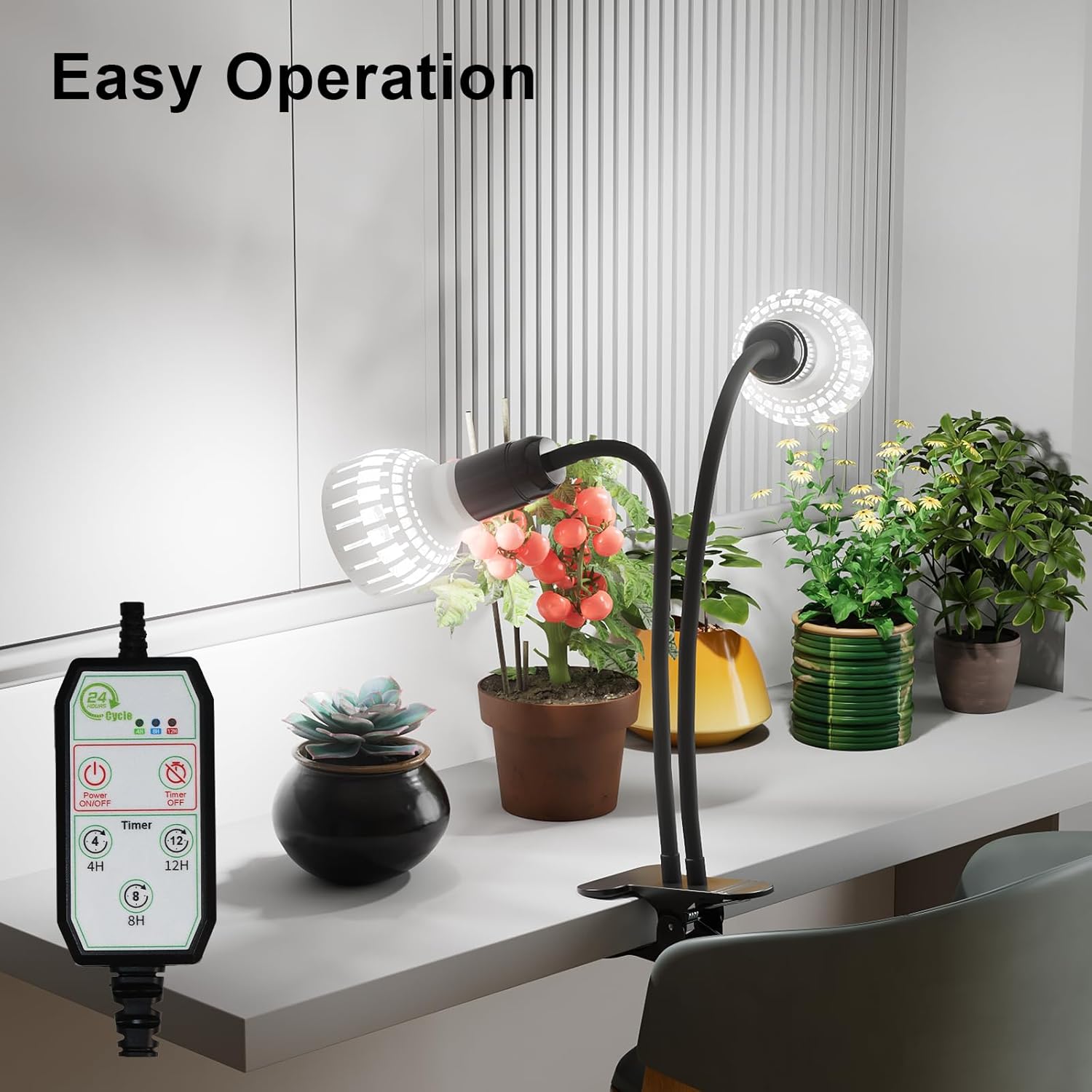 フルスペクトルクリップ成長ライト 220V LED 成長ライト植物花苗クリップフィトランプ調光可能なタイミング制御 4/8/12 時間