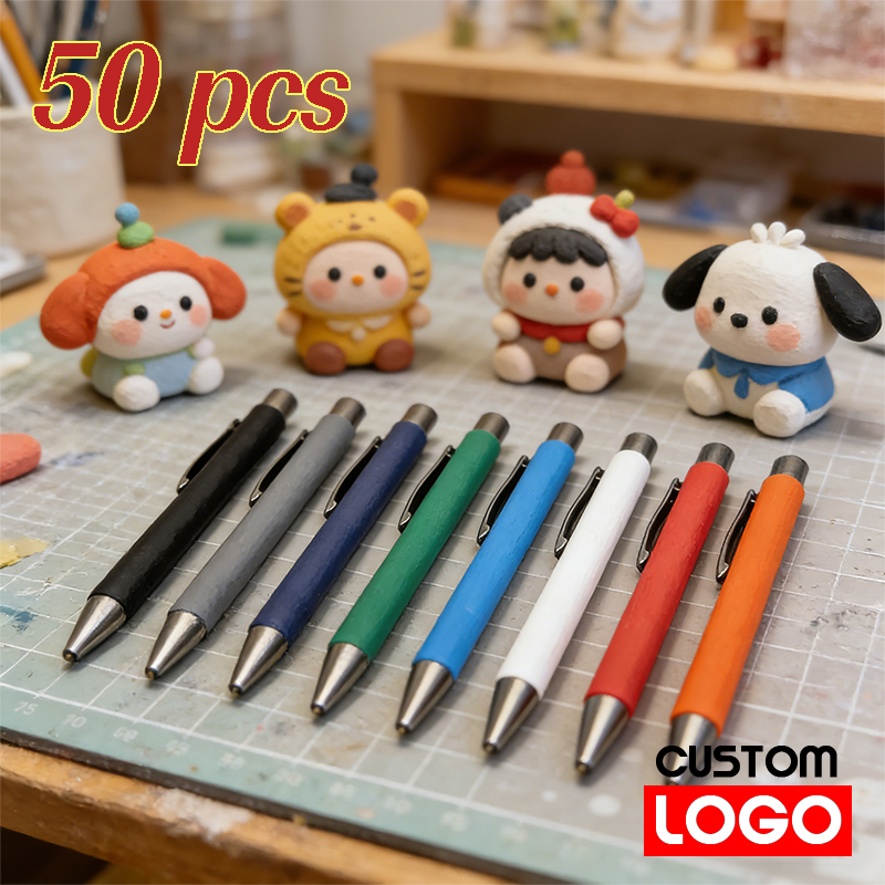 50本ブランドアルミスプレー接着ボールペンパーソナライズされたロゴ彫刻エグゼクティブギフトペン販促用お土産用