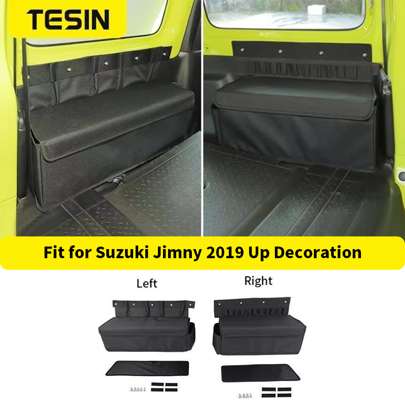 TESIN 車のリアトランクサイド収納袋カーゴツールオーガナイザースズキジムニー 2019 2020 2021 2022 2023 2024 2025 2026 アクセサリー