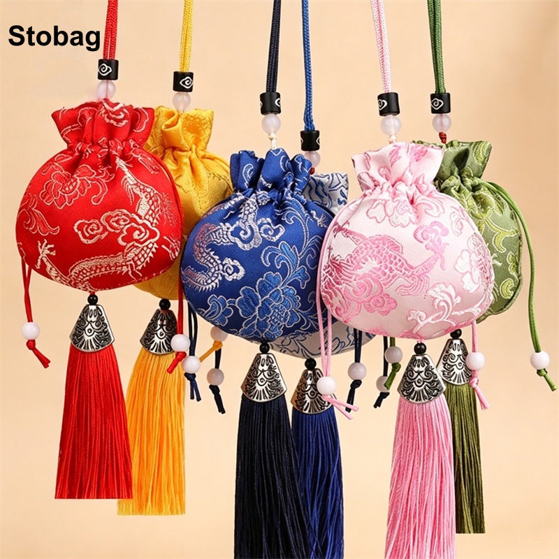 StoBag 50 個卸売中国サシェバッグ巾着ぶら下げギフトジュエリーパッケージ収納ポケット再利用可能なポーチ装飾