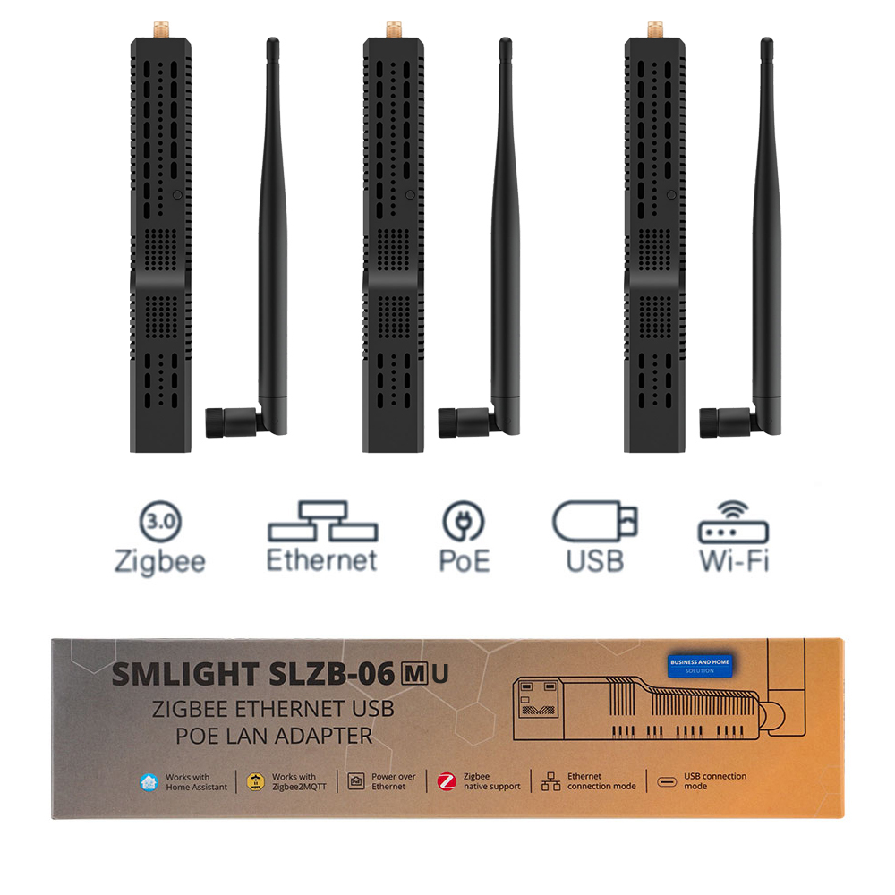 SLZB-06U SLZB-06MU SMLIGHT Zigbee 3.0 to Ethernet USB WiFi ゲートウェイ コーディネーター PoE 付き ZHA ホーム アシスタント Zigbee2MQTT と連携