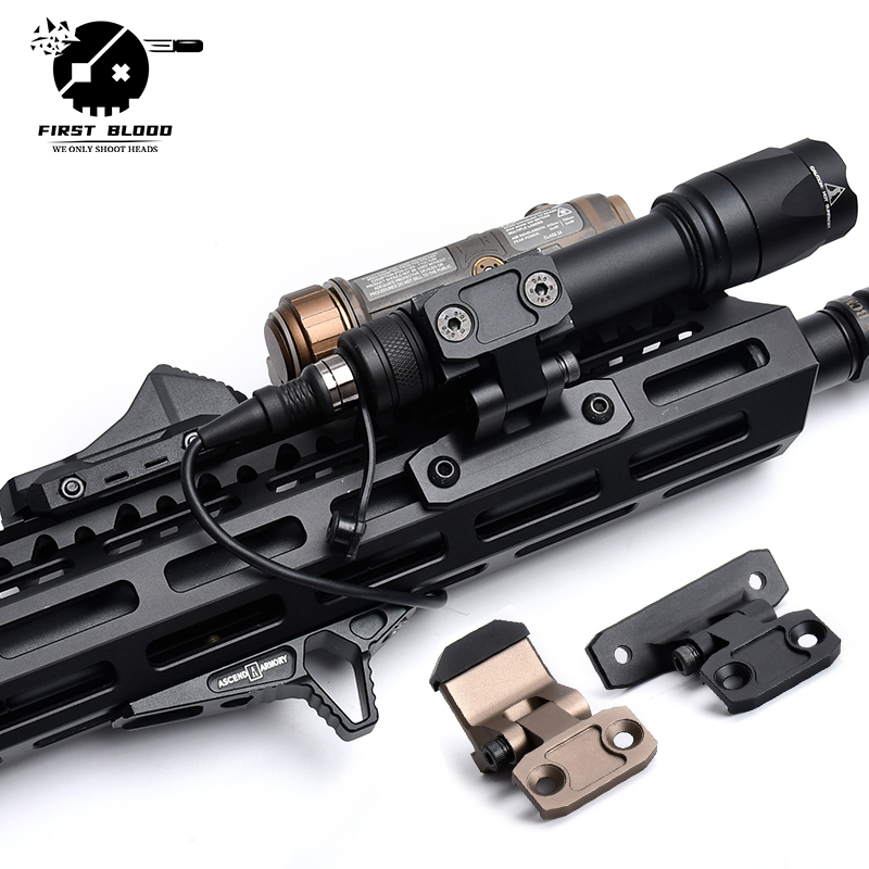 戦術的な金属オーバーボア Swvl スカウトライトマウント Mlok Keymod ピカティニーレール Modlit PLHv2 Surefir 懐中電灯 AXON デュアルスイッチ