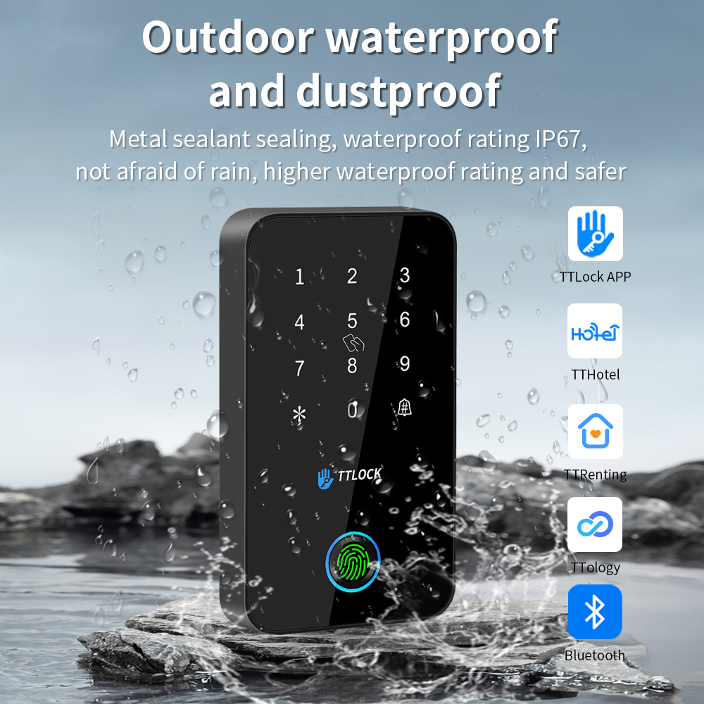 MJ03F Nfc キーパッド Ttlock アプリ指紋パスワード Bluetooth サポート Wifi ゲートウェイ 13.56Mhz Rfid アクセス制御システム IP67 屋外