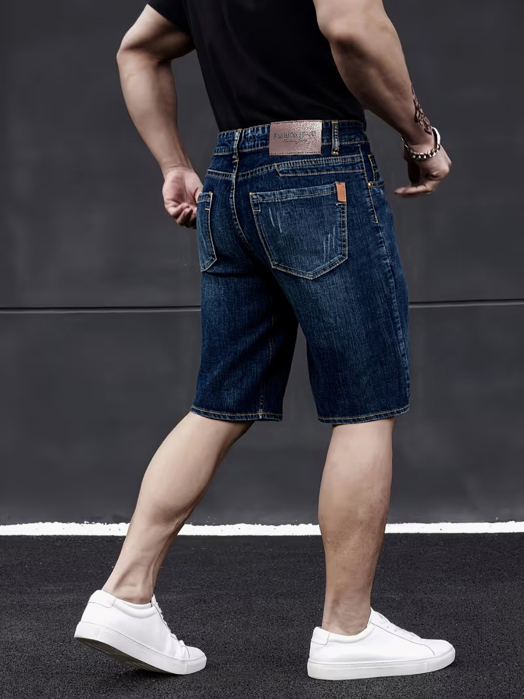 2026 クラシックスタイルメンズスリムデニムショーツ夏の新ビジネスファッション薄いストレッチショートカジュアルパンツ男性サイズ 40
