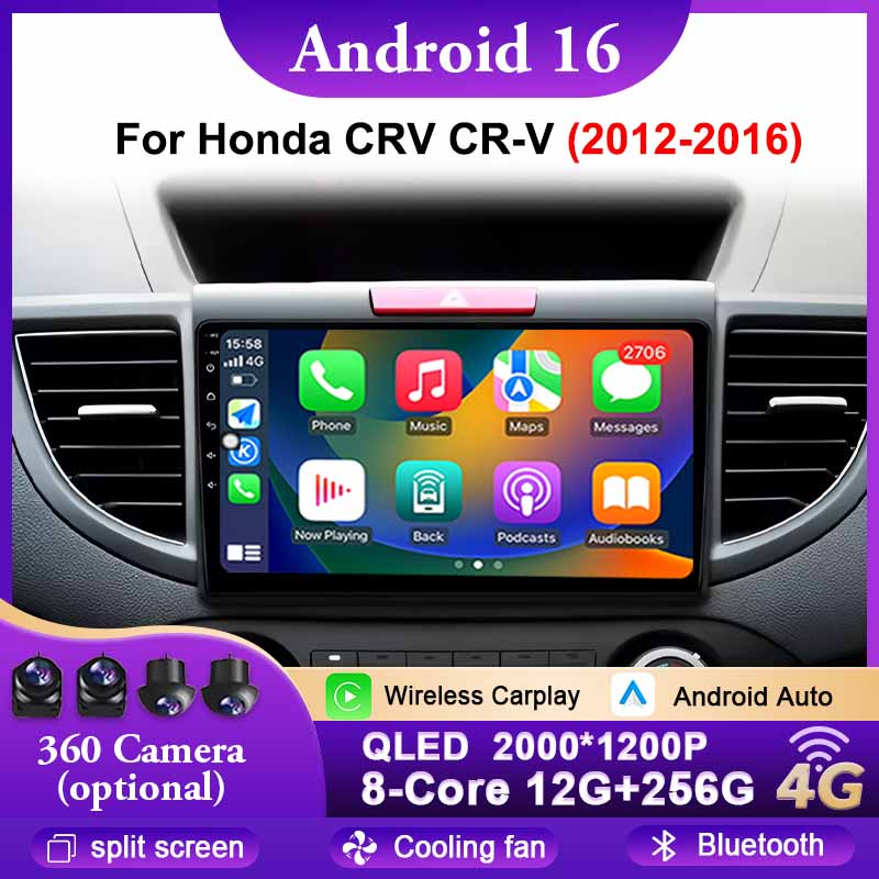 アンドロイド 16 ホンダ CRV CR-V 2012-2016 カーラジオマルチメディアビデオプレーヤー GPS ナビゲーションステレオ Bluetooth WIFI なし 2DIN 2 Din DVD