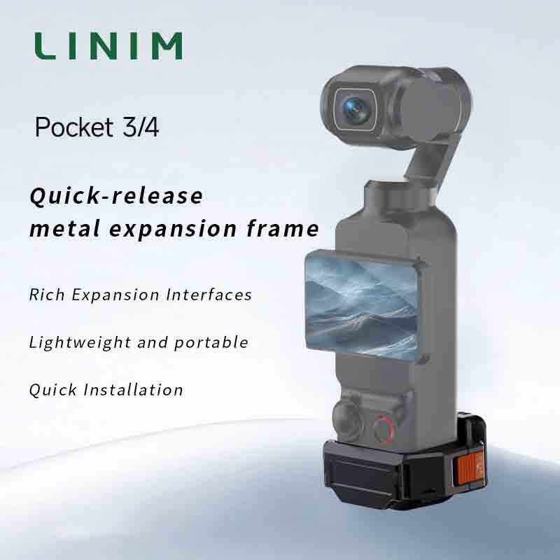 PK04 クイックリリース金属拡張フレームアダプタ DJI ポケット 3 カメラ三脚バックパッククリップハンドルバー