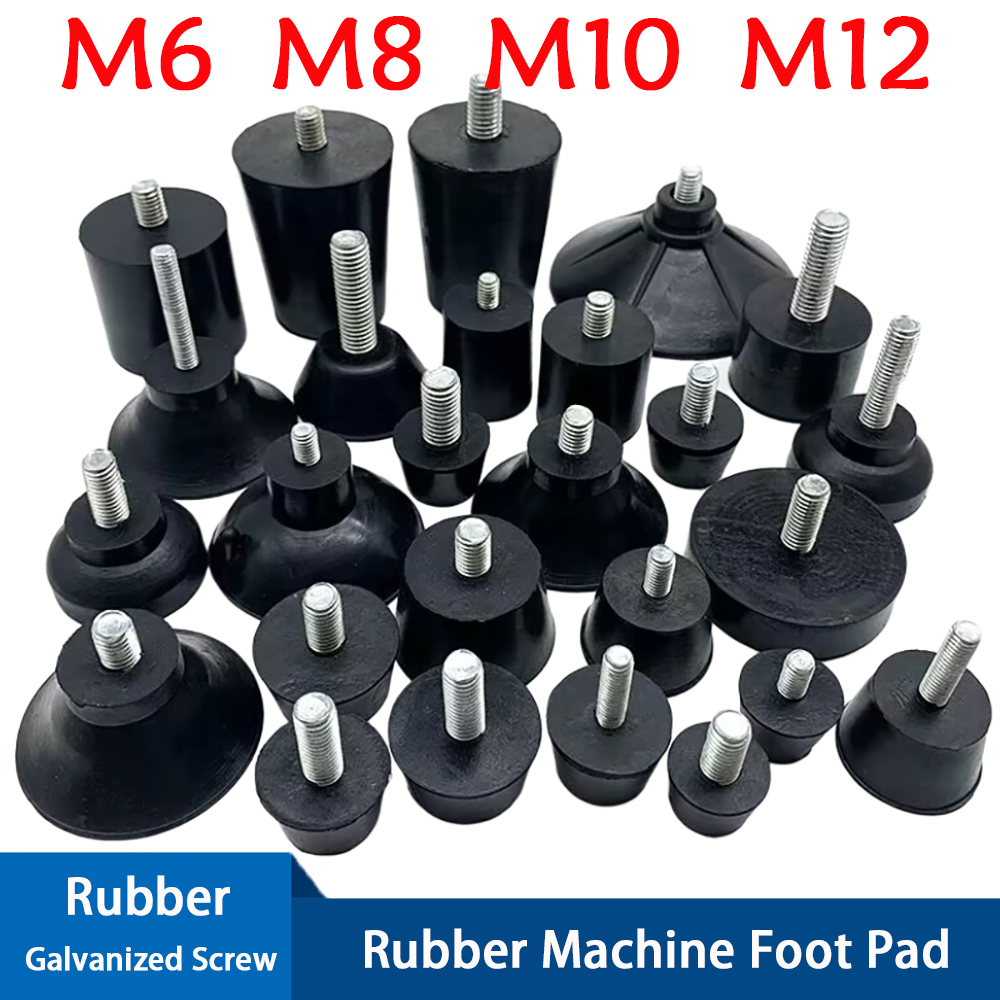 M6 M8 M10 ゴム調節可能な足パッド足パッドネジ付きテーブル椅子 Balck レベリングフットパッド家具脚耐衝撃保護
