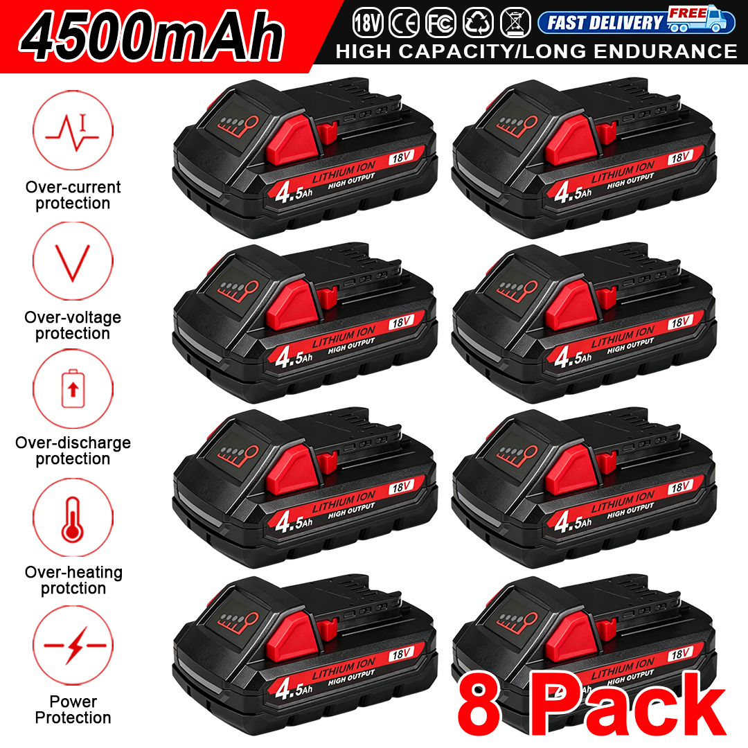 ミルウォーキー M18 バッテリー、18V 4.5Ah 21700 セル、XC18 48-11-1860、新品パック、ポータブルツールに適しています。