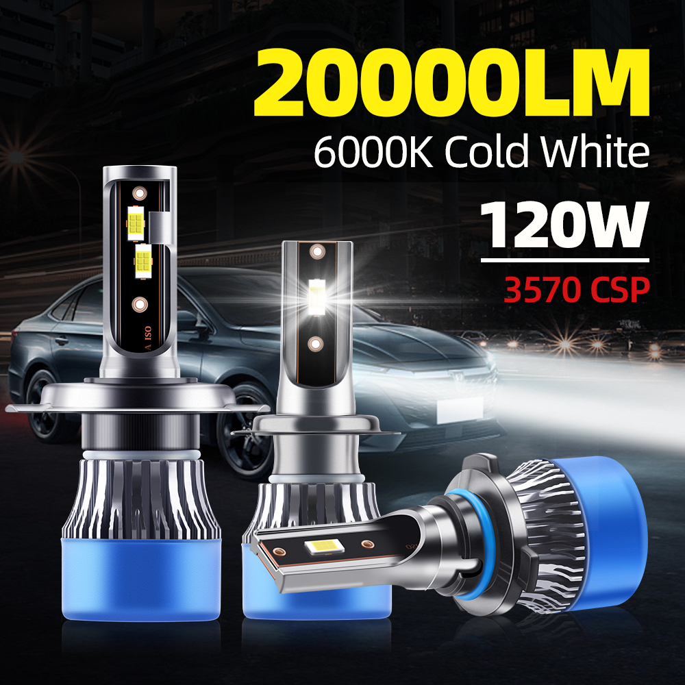TEENRAM H4 LED H7 車のヘッドライト 20000LM CSP チップ LED H1 H11 H8 H9 9005 HB3 9006 HB4 120 ワット 6000 K ランプ電球ターボフォグライト 12 V 24 V