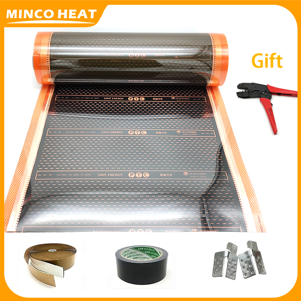 Minco Heat 220~240w/㎡ オレンジ PTC 加熱フィルムキット 220V AC 床暖房システム用 10~50㎡ キット