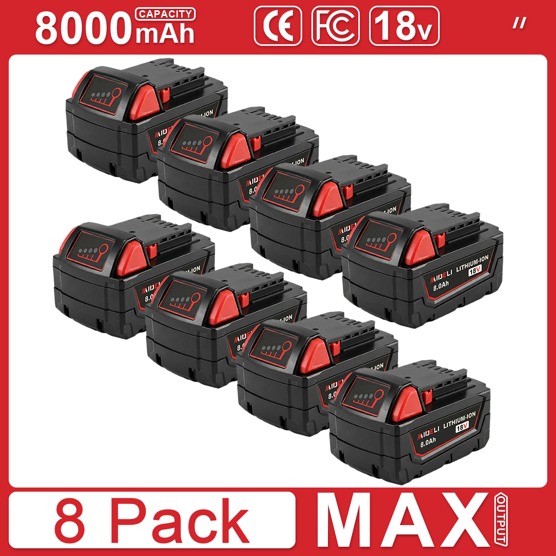 交換用ミルウォーキー M18 8.0Ah バッテリー 18V リチウムイオンバッテリー 48-11-1880 48-11-1860 48-11-1850 電動工具バッテリー