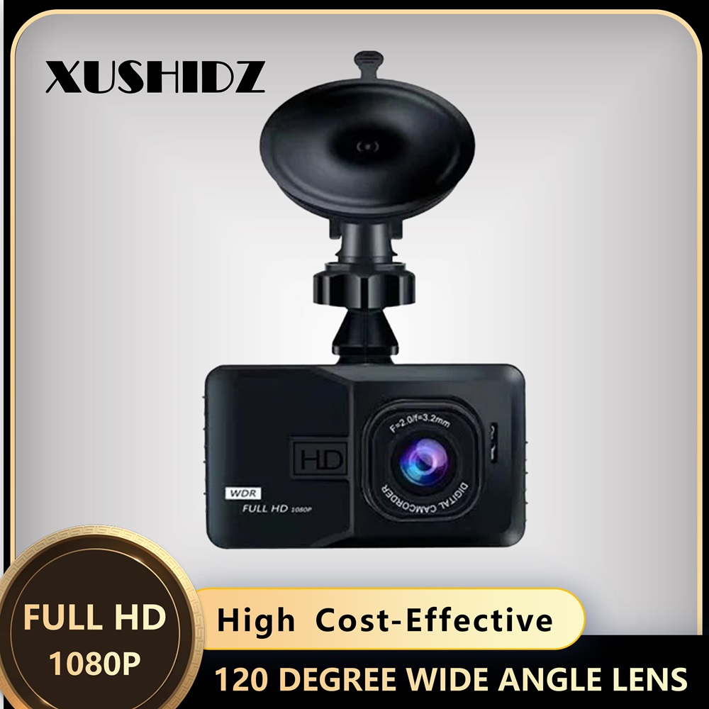 XUSHIDZ 2024 新しいダッシュカメラ車両車カメラビデオレコーダー DVR ナイトビジョンループ録画 1080P 3 インチ駐車モニター HD