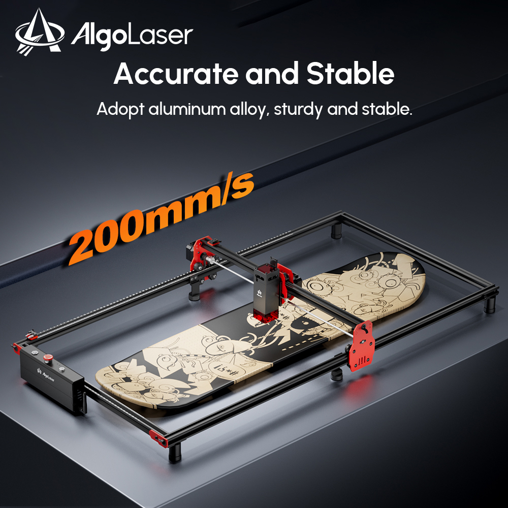 AlgoLaser Laser Engraver 2W 5W 10W 20W Output Laser Cutter Engraver for Wood and Metal /Emergency Stop Flame & Gyro Detectio