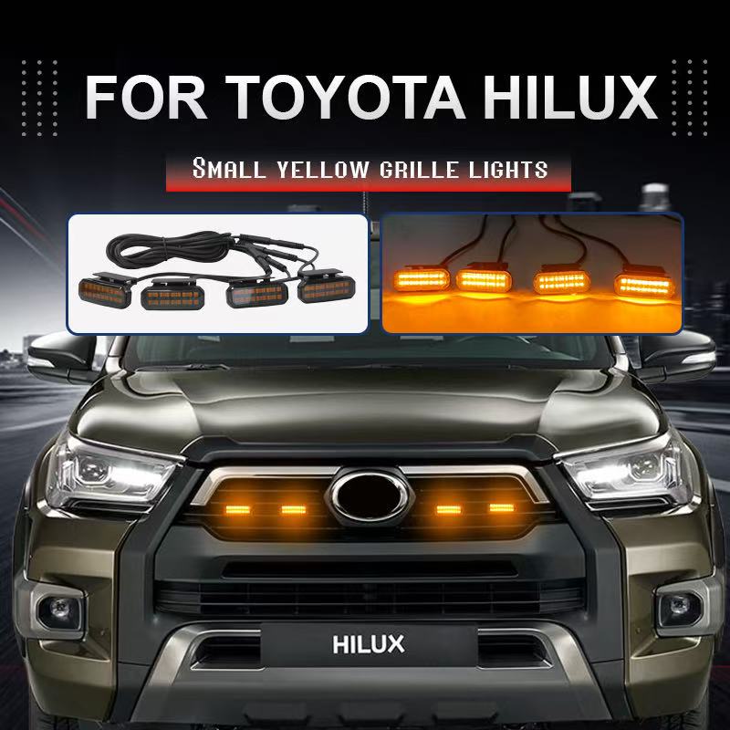 Beusfirts トヨタハイラックス 18 LED フロントグリルライト車デイタイムランニングライトホイール眉毛ランプピックアップオフロードアクセサリー
