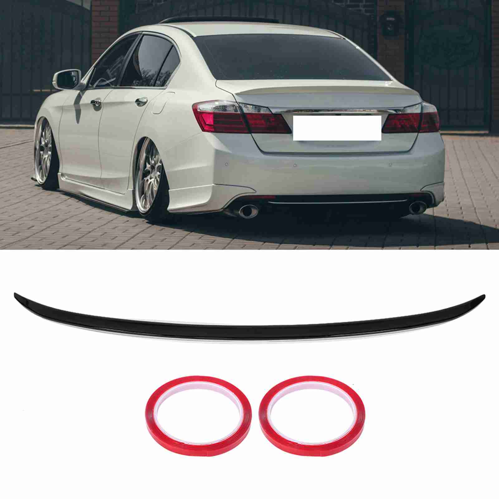 光沢のあるブラック工場 JDM トランク蓋スポイラー 4 ドアセダン 2013-2017 トランクリップリアトランクスポイラーに適合