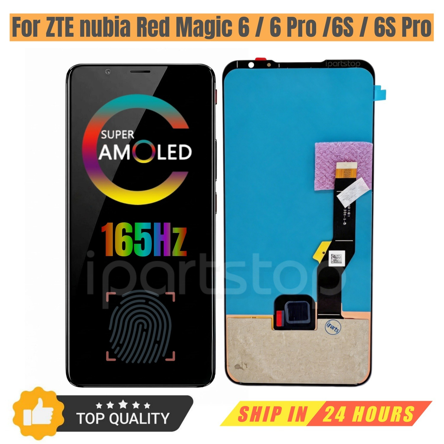 iParts 交換用ディスプレイ ZTE nubia Red Magic 6 NX669J 6Pro NX669J-P 6S Pro NX699J-S 165Hz AMOLED タッチスクリーンアセンブリ OEM