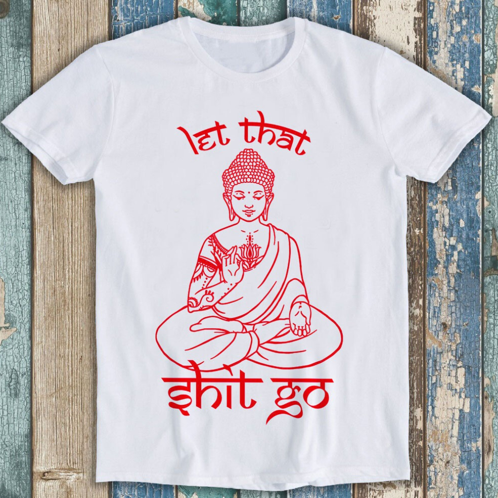 仏レットザットゴーヨガ禅瞑想面白いギフトプリント Tシャツ女性男性ヴィンテージシンプルなコットントップス Tシャツ Tシャツ