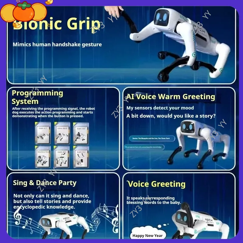 レオ 2026 新しい Ai スマートリモコンロボット犬プログラム可能ローディングバスケットライトと音響効果男の子の誕生日ギフト