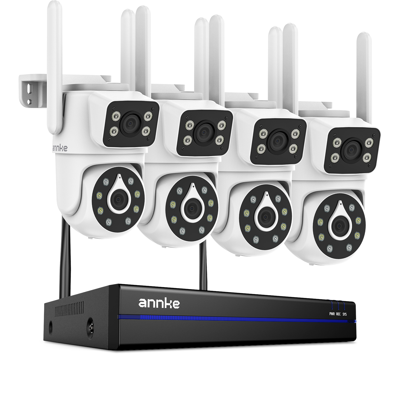 ANNKE 4MP WiFi デュアルレンズカメラセキュリティシステムキット IP カメラ 16CH ワイヤレス NVR レコーダーセットビデオ CCTV 監視システム