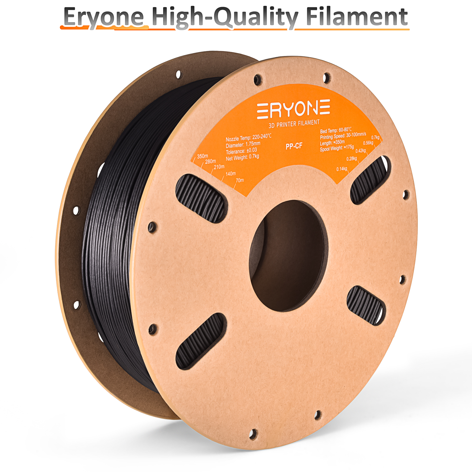 Eryone PP カーボンファイバー 0.7kg/PP 0.9kg プレミアムフィラメント 3D FDM プリント、安全な素材 PP、pp カーボンファイバー/pp フィラメント