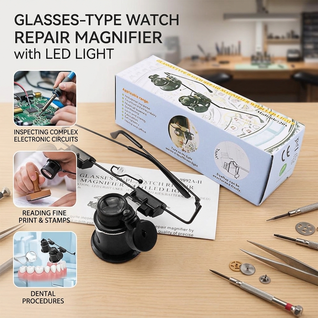 LED ダブルアイミラー拡大鏡ジュエリー修理用ポータブルジュエリー拡大レンズ小さな部品検査用
