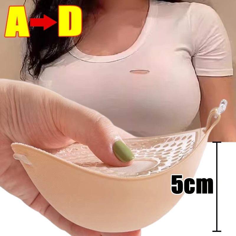 厚みのあるシリコーン目に見えないブラジャー女性の夏の下着クリアショルダーストラップ胸パッドプッシュアップ再利用可能な通気性ブラジャー