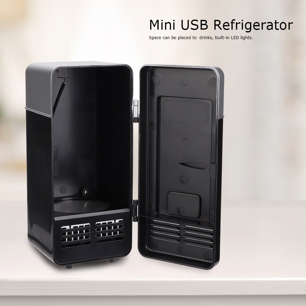 1Pc Mini USB Refrigerator Office Mini Heating And Cooling Dual Use Portable Refrigerator Drink Cooler