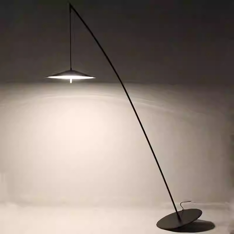 シンプルで豪華な黒の釣りデザイン LED フロアランプ研究寝室の寝室の装飾雰囲気照明回転木戸ランプ