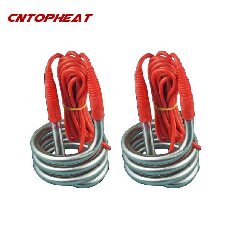 220v 2500 ワットスパイラル水中発熱体 1.5 メートルワイヤー浸漬給湯器タンク/バケツ用