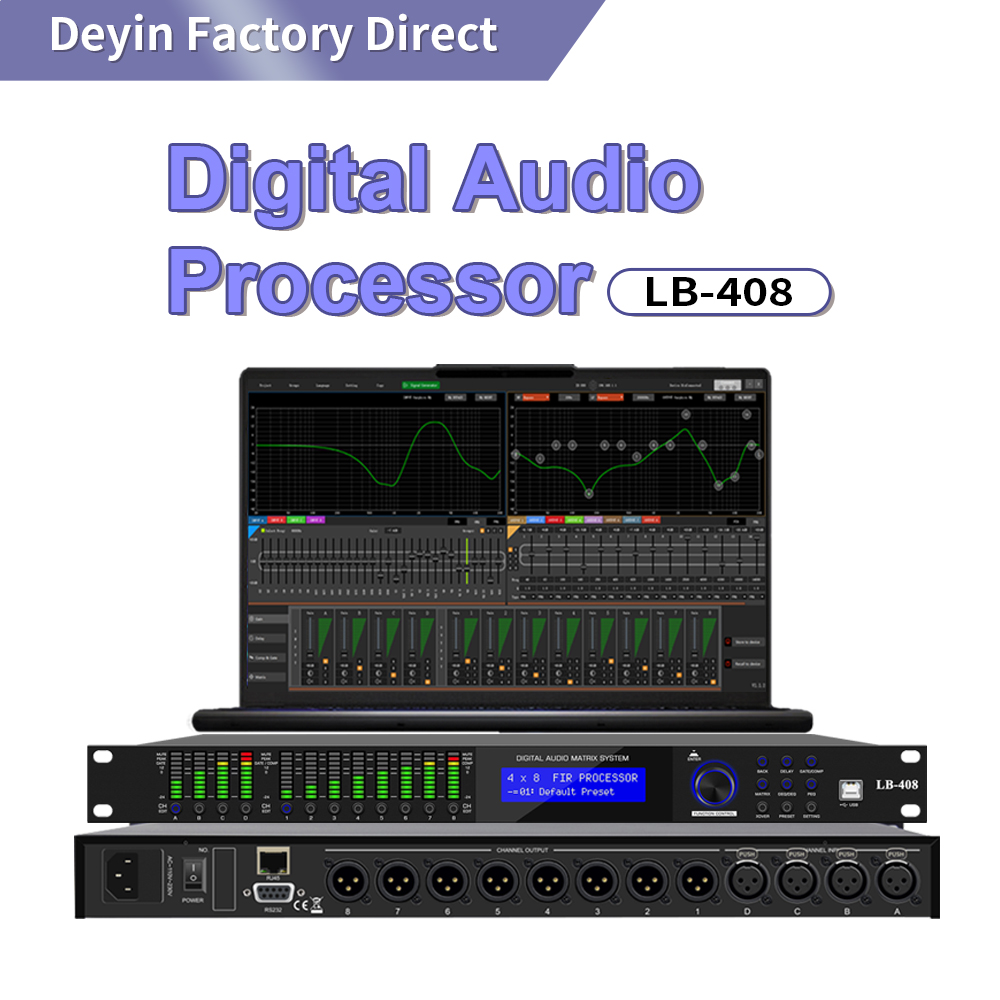 ADSP-21571 DSP チップを搭載したプロフェッショナルデジタルオーディオプロセッサ、GEQ/FIR 32bit/768KHz 高解像度オーディオ AK5552 A/D AD1955 DAC、