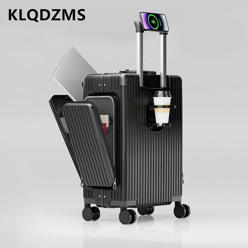 KLQDZMS 荷物トラベルバッグ 20 インチ PC 搭乗ケース 24 インチ多機能フロントオープニングトロリーケース女性のラップトップスーツケース